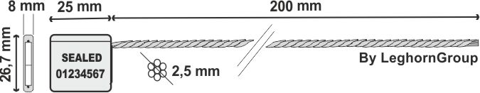 12 Σφραγίδες Με Συρματόσχοινο 2,5X200 mm