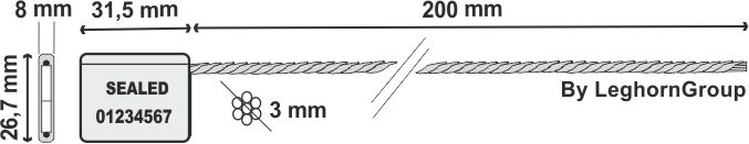 12 Σφραγίδες Με Συρματόσχοινο 3X200 mm