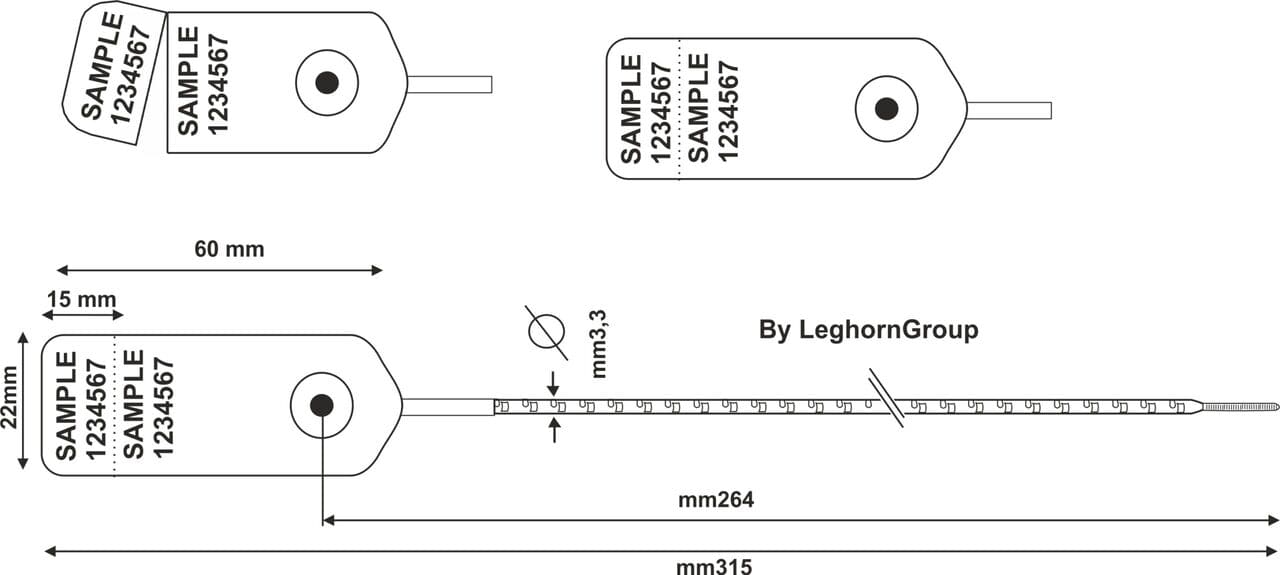 Plomben für die Gepäck ANIO SEAL 3.3×315